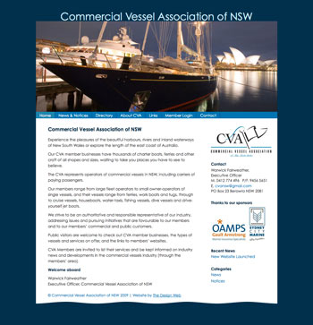 Design and development of website for the Commercial Vessel Association of NSW