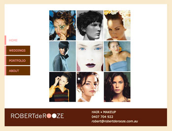 Website designed and developed by the Design Web for Sydney stylist Robert de Rooze