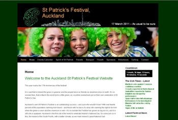 Website designed and developed by the Design Web for the St Patrick's Festival, Auckland