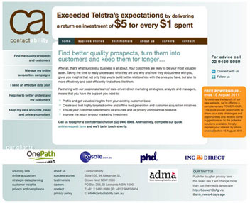 Website developed by the Design Web for Contactability