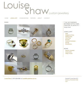 Web design and development by The design web, for Louise Shaw Web design and development by The design web, for Louise Shaw