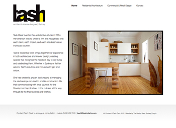 Website for architect and interior designer, Tash Clark